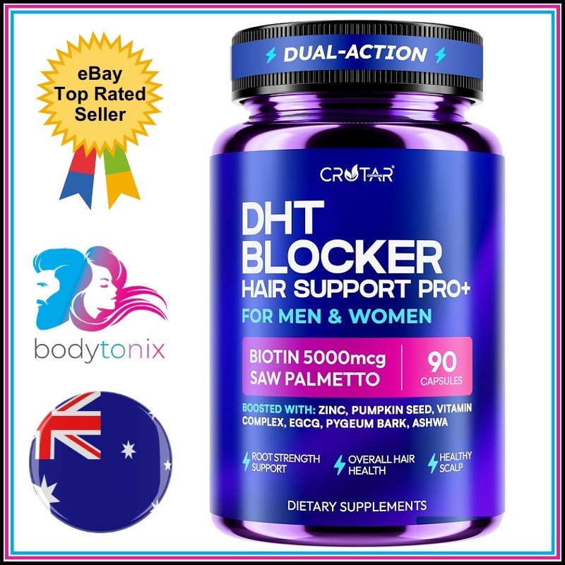 DHT BLOCKER 5000mcg Biotin + Saw Palmetto / Immune & Gut Probiotic Blend 90C