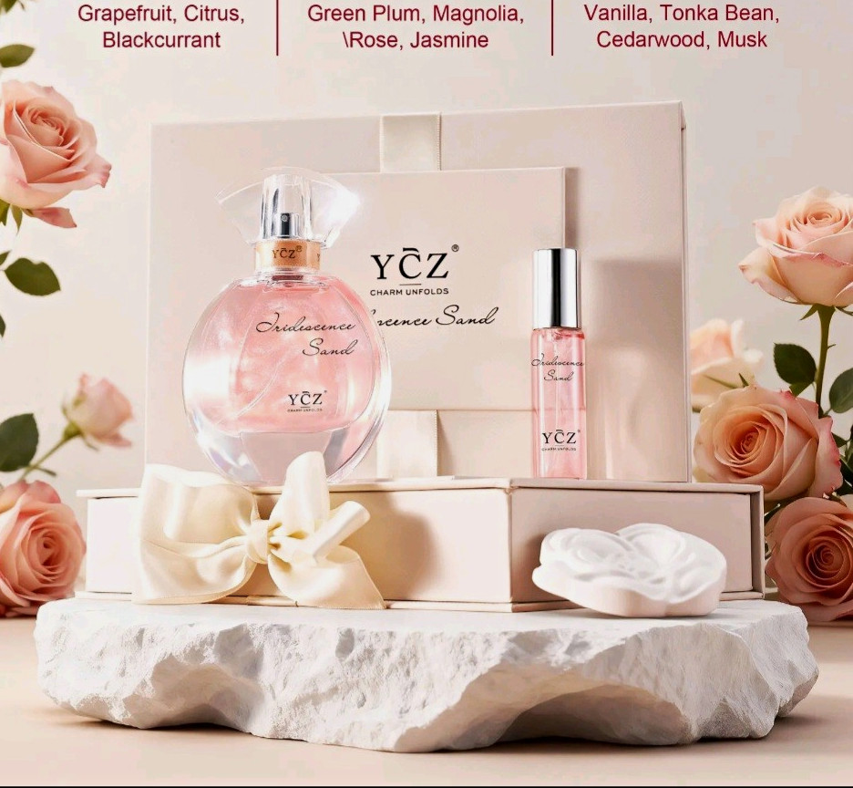 YCZ Iridescence Sand Gift Set Spray 0.6 fl oz Floral Oriental Long Lasting