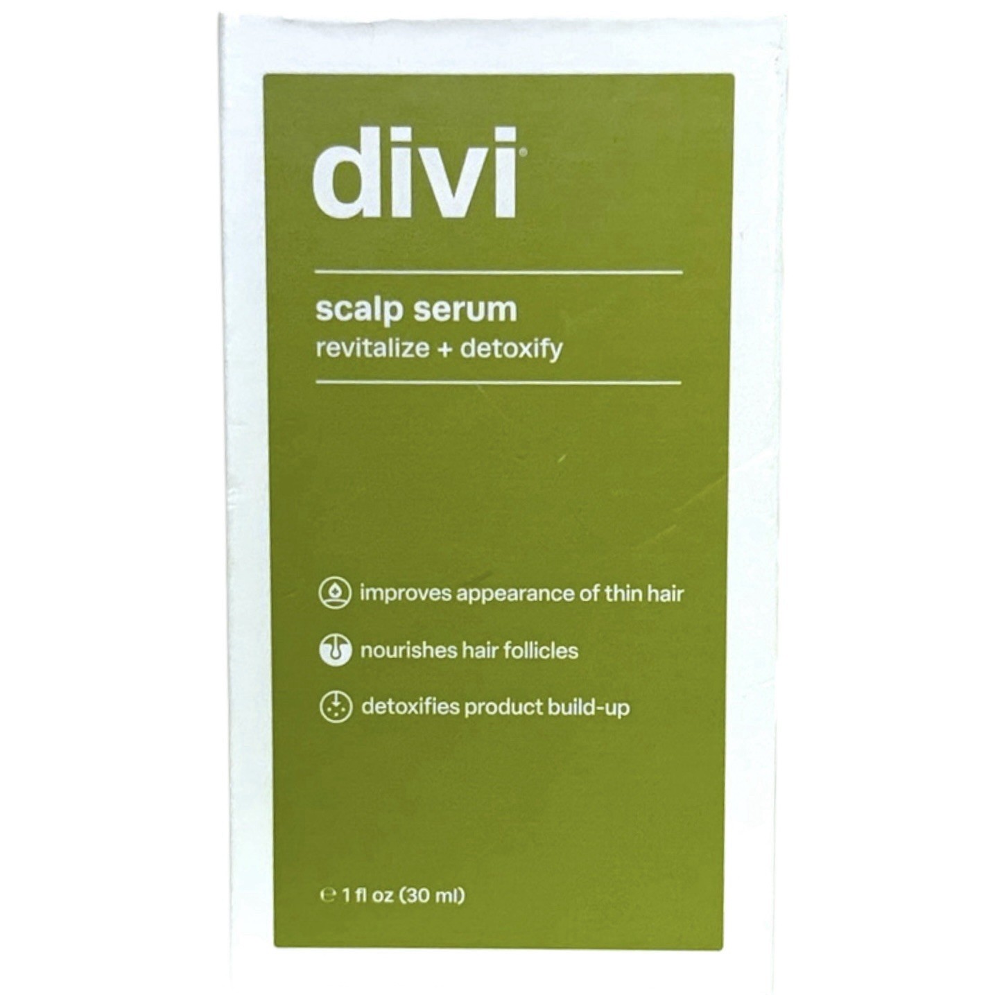 Divi Scalp Serum Revitalize + Detoxify 1oz 30 mL Full Size For Thin Hair NEW