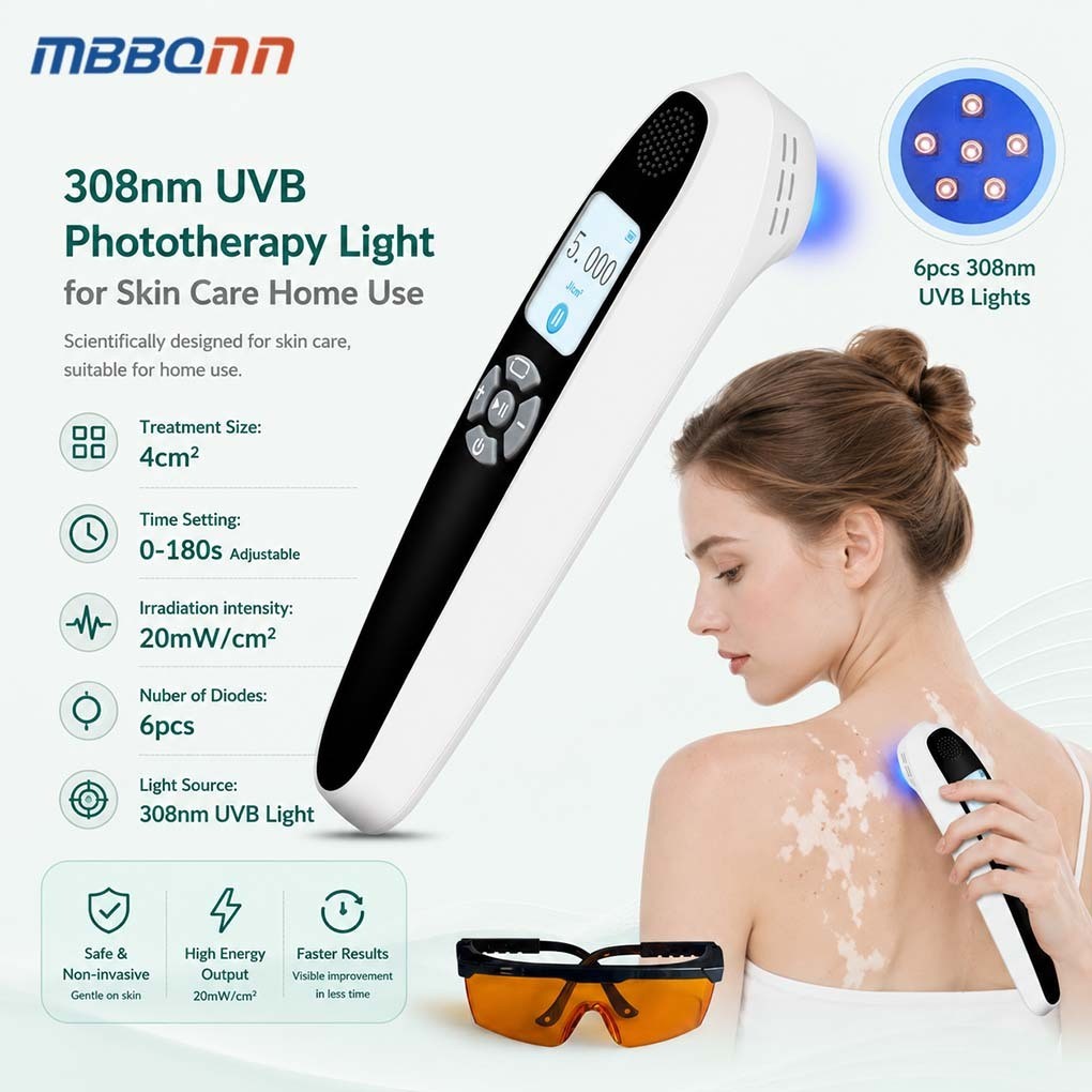 Handheld 308nm UVB Light Therapy for Face and Body Skin Care Routine Home Use