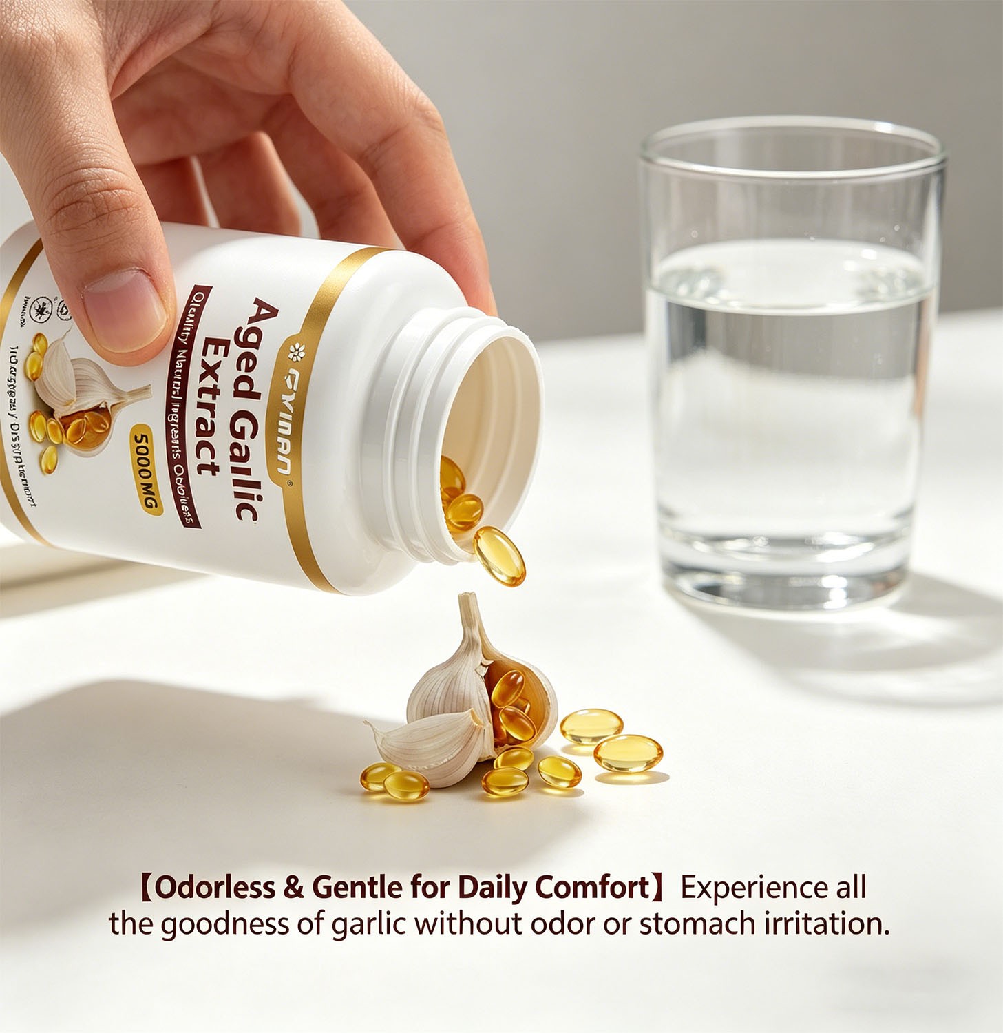 Aged Garlic Extract –120 Count Odorless Garlic Supplement Immune Support