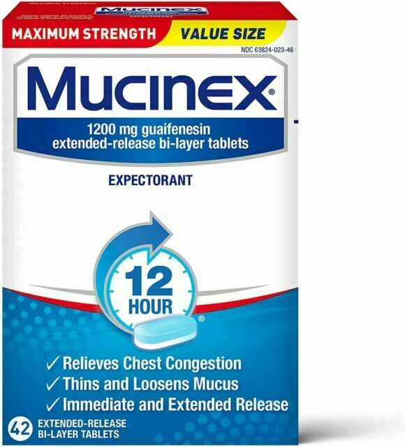 Mucinex Maximum Strength 1200mg 12 Hour Extended Tablet – 42 Count