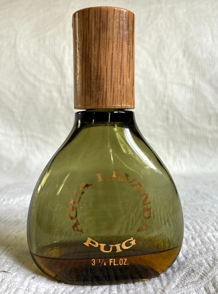 Vintage 1980s Agua Lavanda Puig Mens Cologne 3.5 oz Bottle Made in Spain