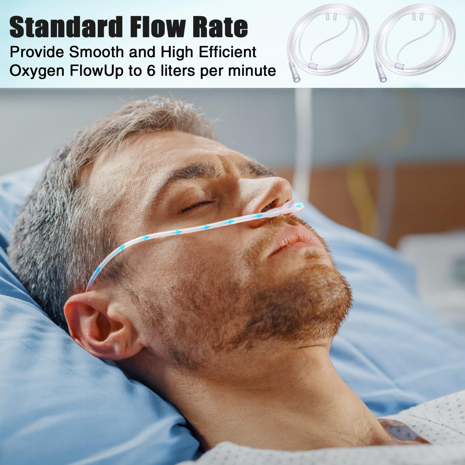10 Pack 6.5Ft Adult Oxygen Nasal Cannula, Soft Oxygen Tubing for Adult, Cannula