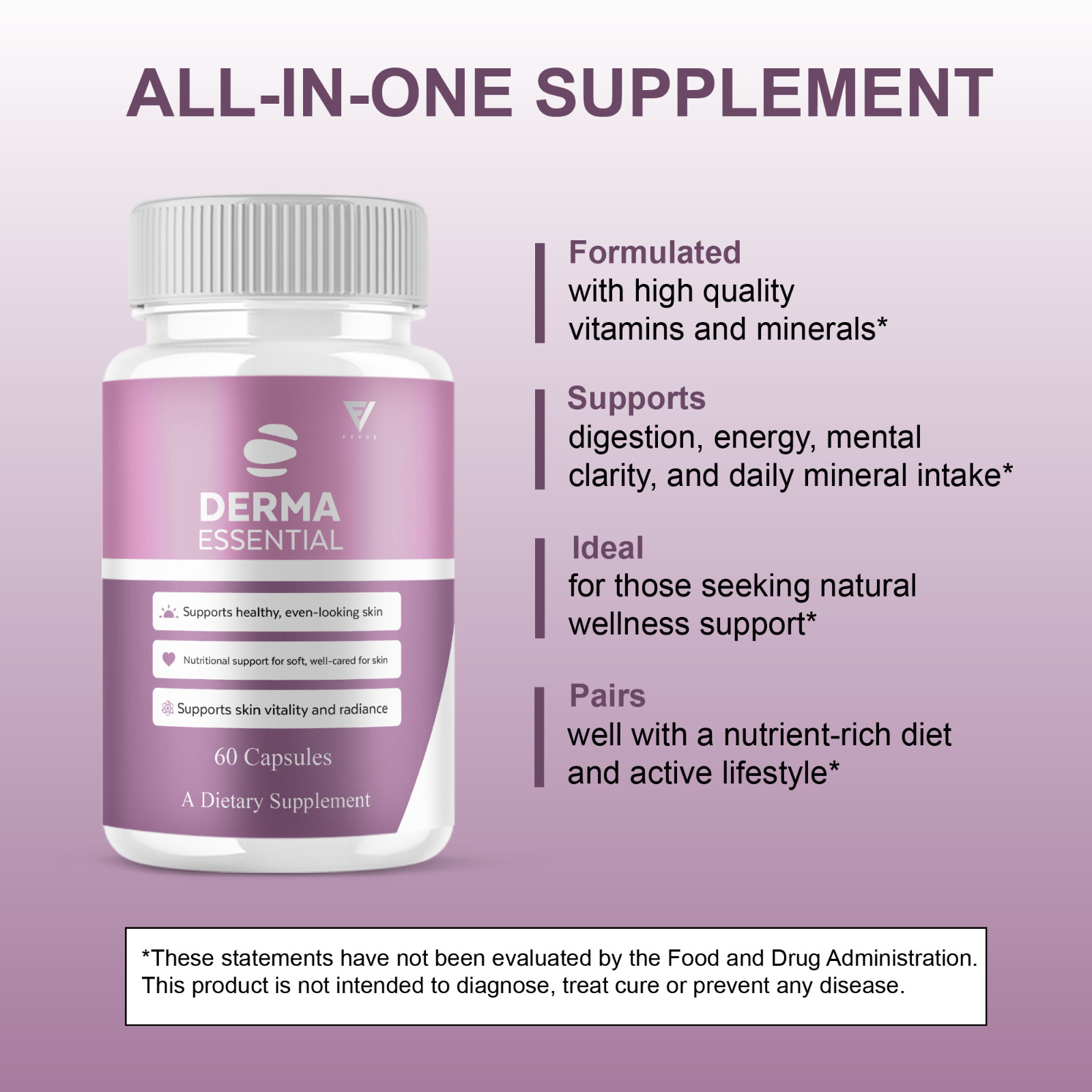 (3 Pack) Derma Essential Capsules, DermaEssential Supplement (180 Capsules)