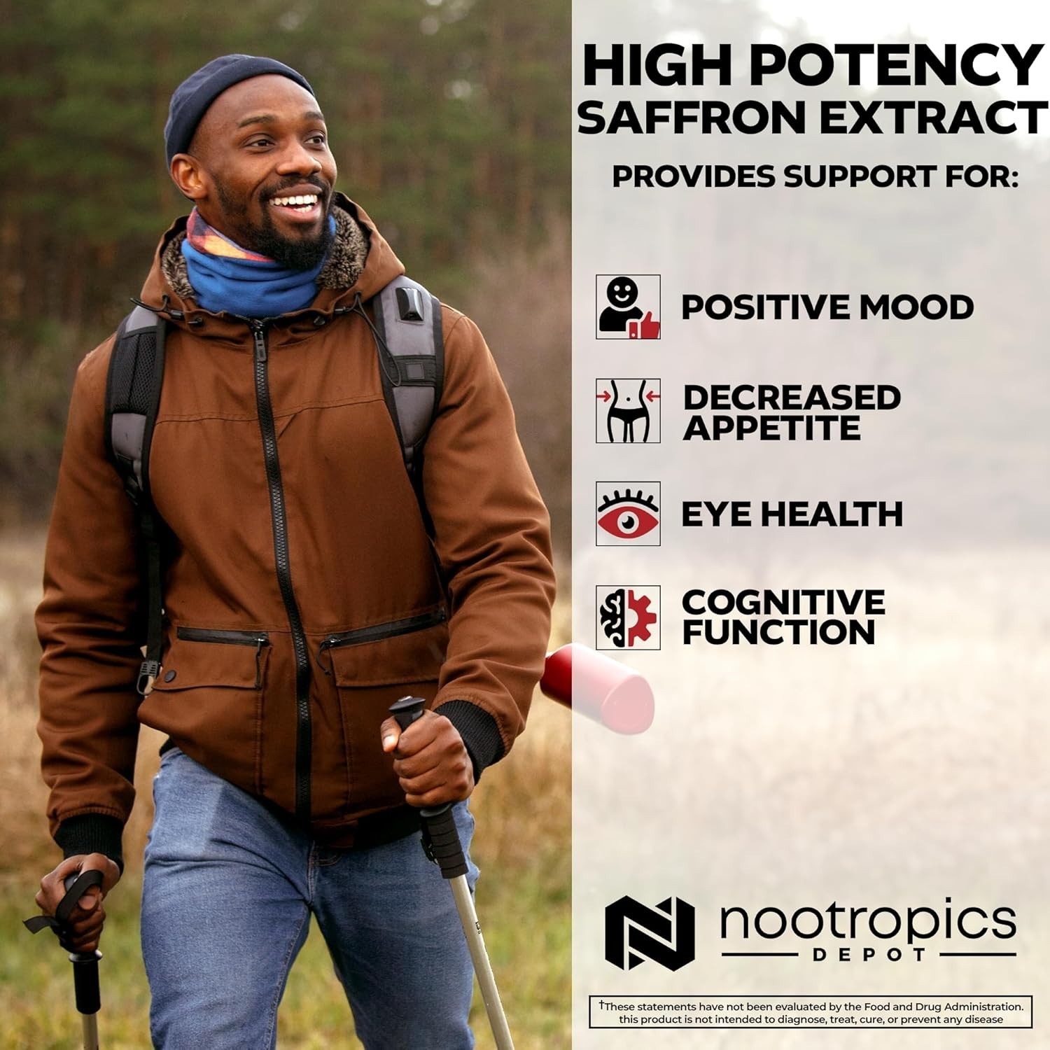 Nootropics Depot High Potency Saffron Extract Capsules | 30mg | Minimum 7.5% Cro