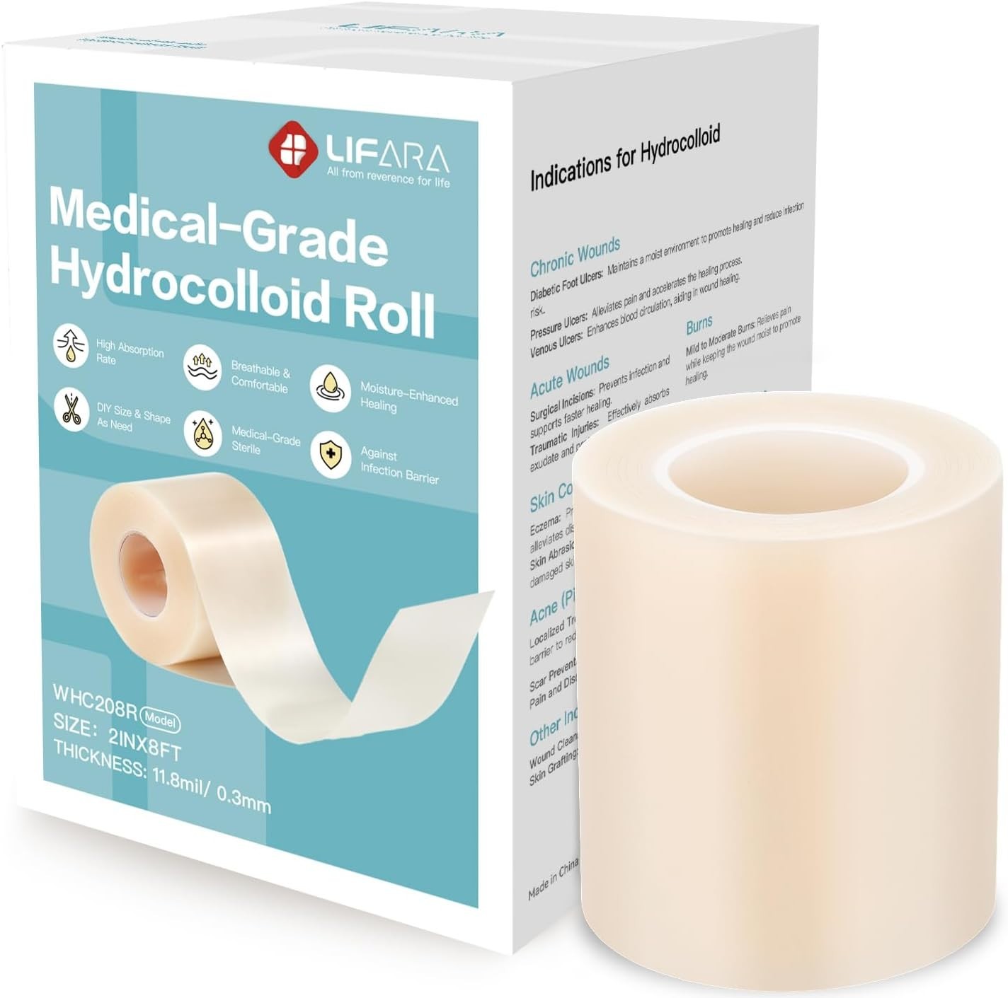 Biodegradable Hydrocolloid Roll for Versatile Wound Care – Cut-to-Size 2in x 8ft