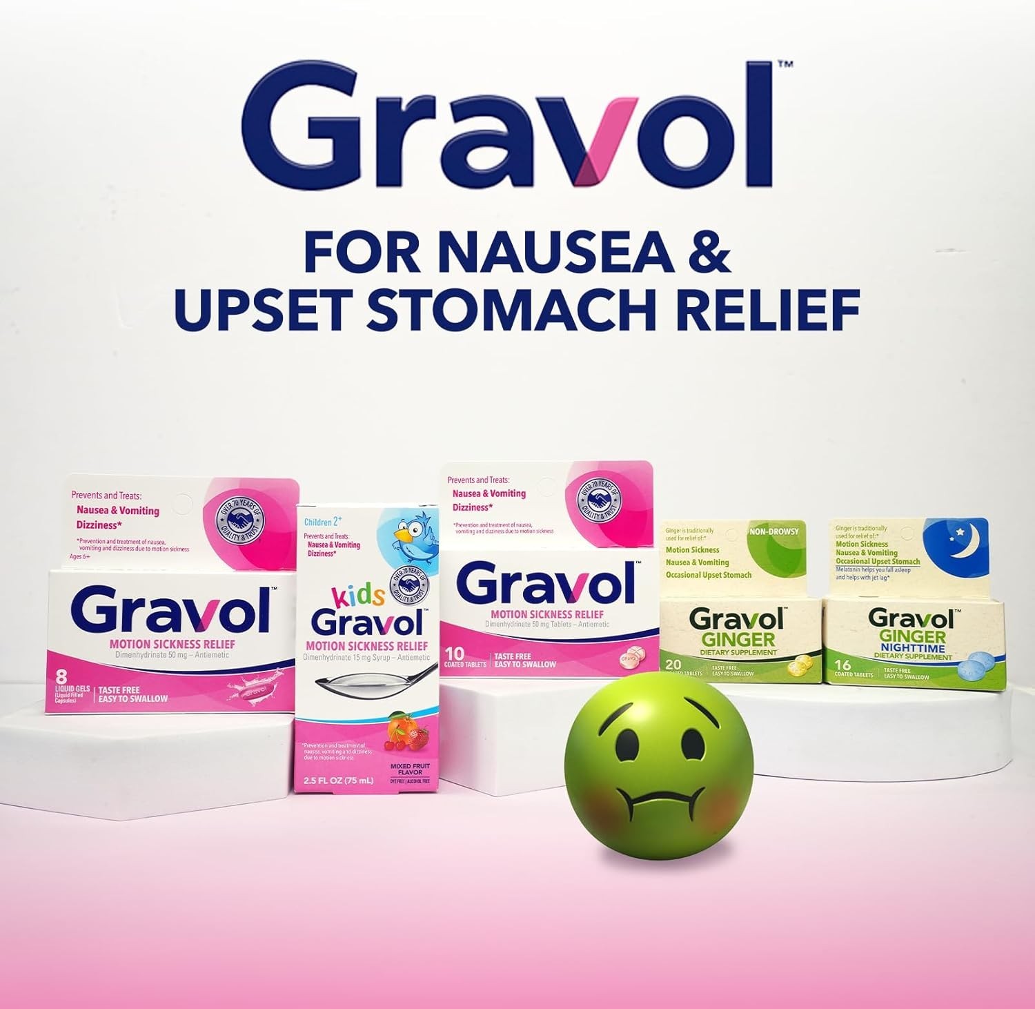 Motion Sickness Relief and Nausea Prevention, Easy to Swallow Coated Tablets,…