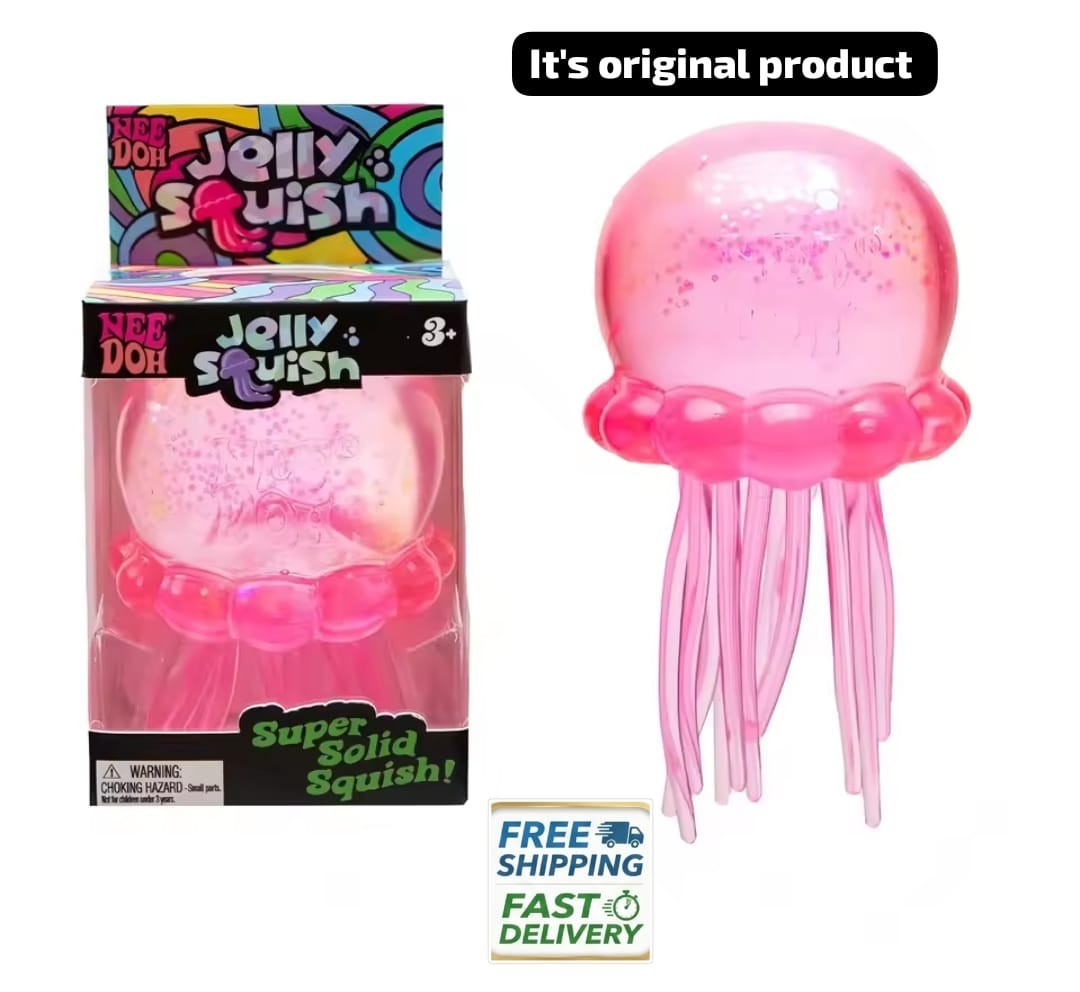 Nee Doh Jellyfish Jelly Squish Stress Toy Fidget Squeeze NeeDoh 1pc PINK