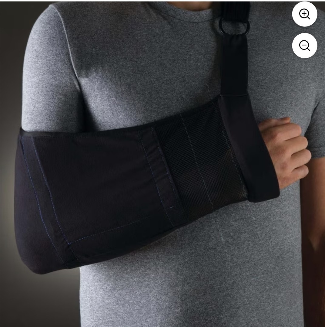 Equate Adult Arm Sling Support, Adjustable One Size, Black, Phone Pocket