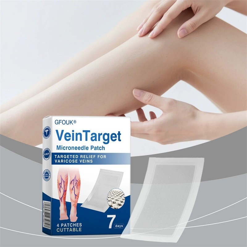 4BOX-16PCS Vein Target Microneedle Patch Advanced Legs Varicose Veins Treatment