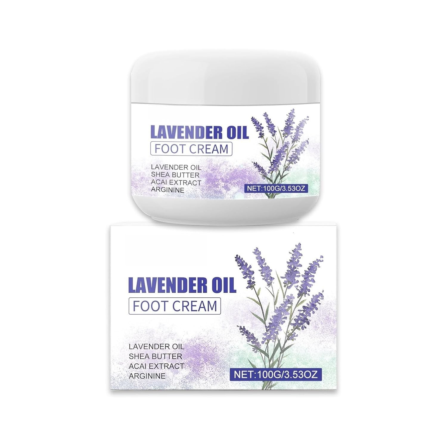 Lavender Foot Cream for Dry Feet & Rough Heels, Hands Elbows Knees, 100g