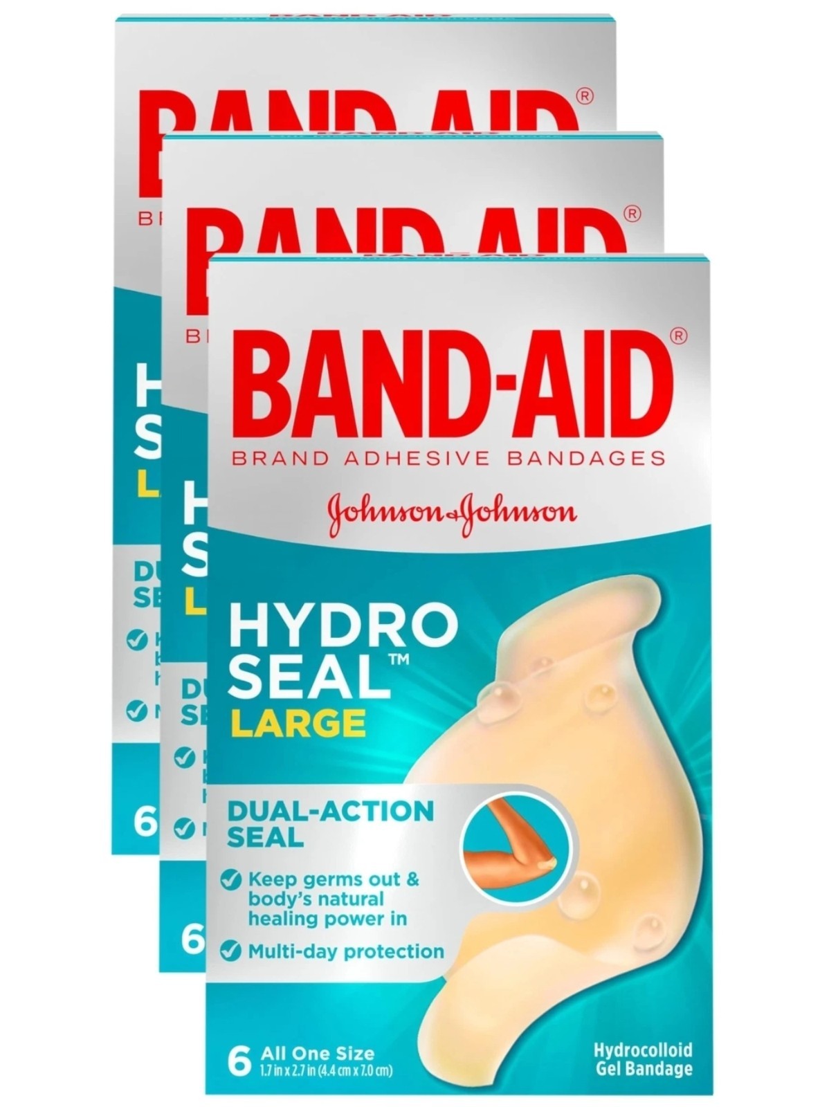 Band-Aid Brand Hydro Seal Large Waterproof Adhesive Bandages for Wound Care and