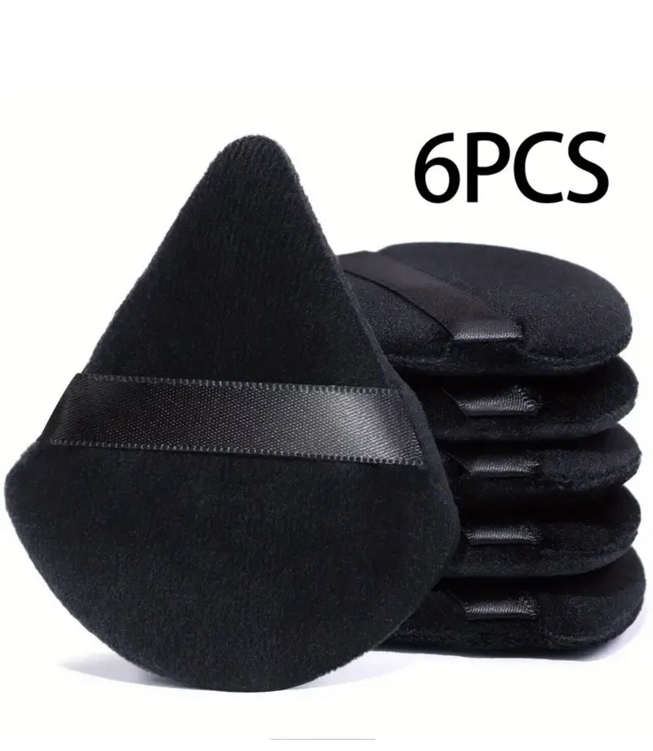 Powder Puff Triangle Makeup Puff Cushiony Sponge 6 Pcs. (2.7 inches) US Seller