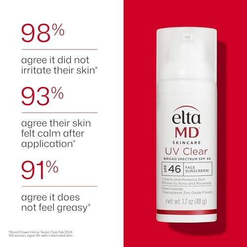 EltaMD UV Clear Face Sunscreen SPF 46, Oil-Free Sunscreen with Zinc Oxide,