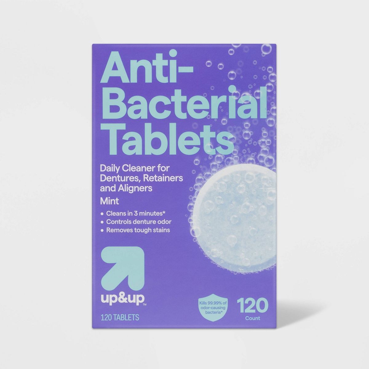 120ct Mint Cleaning Tablets For Dentures Retainers Oral Appliance Care