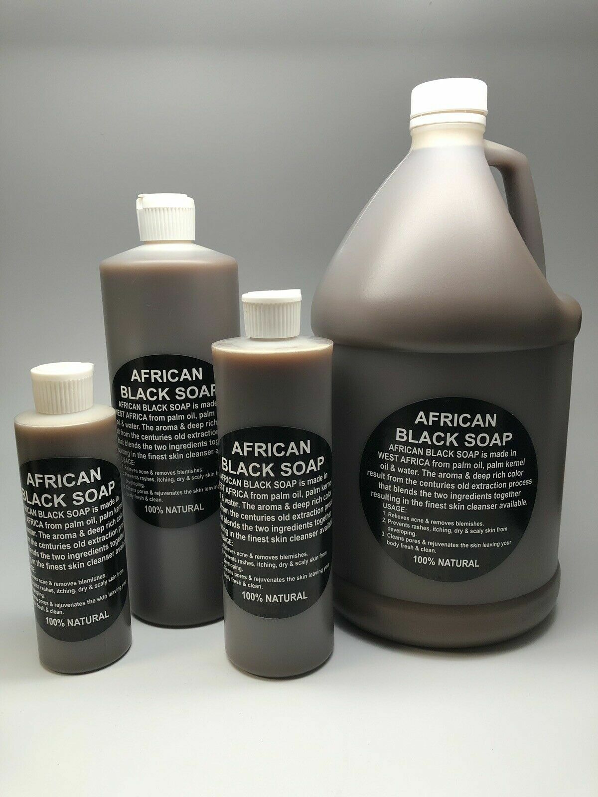 Raw African Black Soap, Liquid, Paste – 100% Pure Organic Natural Ghana ALL SIZE