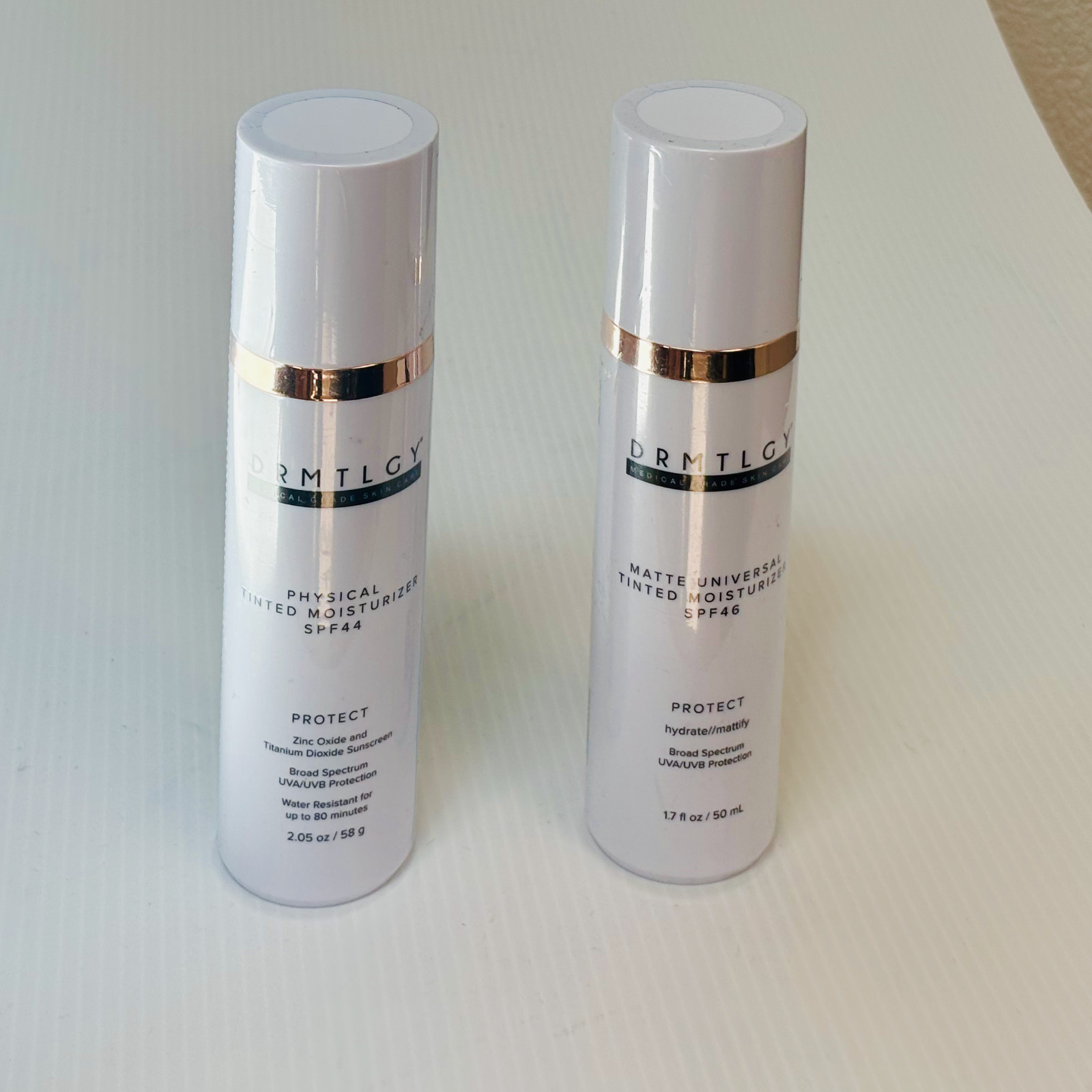 DRMTLGY Universal Tinted Moisturizer Physical Matte SPF 46 + 44 Broad 1.7 oz x2
