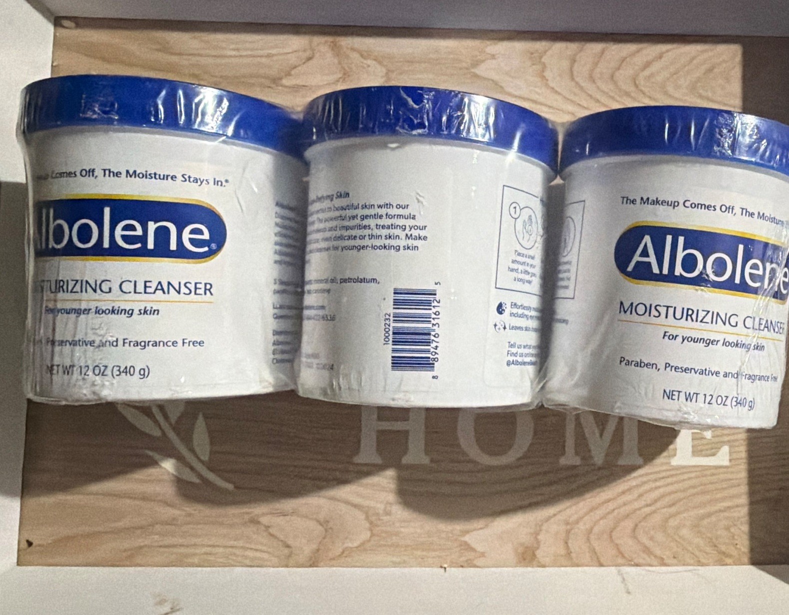 Albolene Moisturizing Cleanser Balm Fragrance & Preservative-Free 12 oz 3 Jars