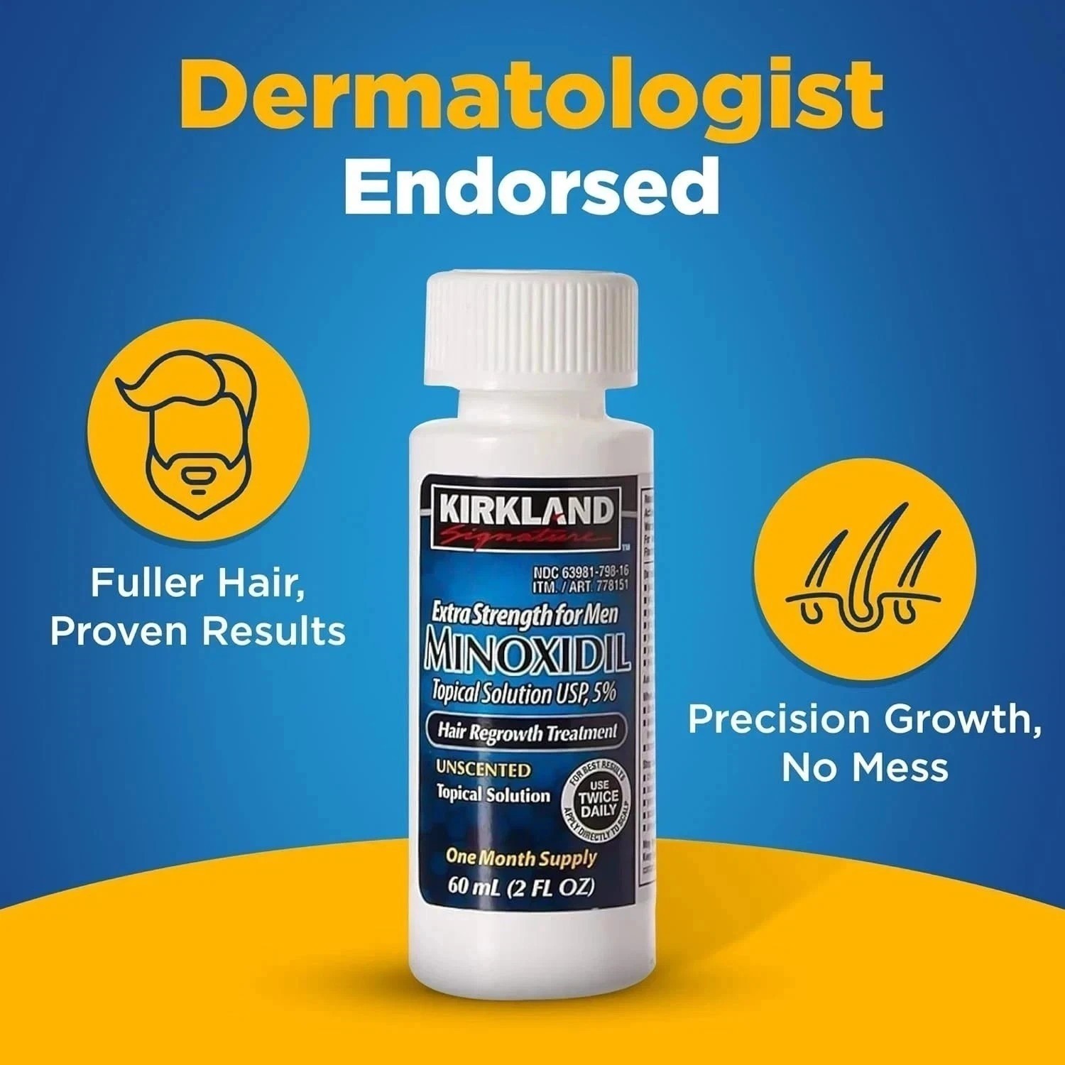 Kirkland Minoxidil 5% Extra Strength Men 6 Month Supply Hair Regrowth NEW USA