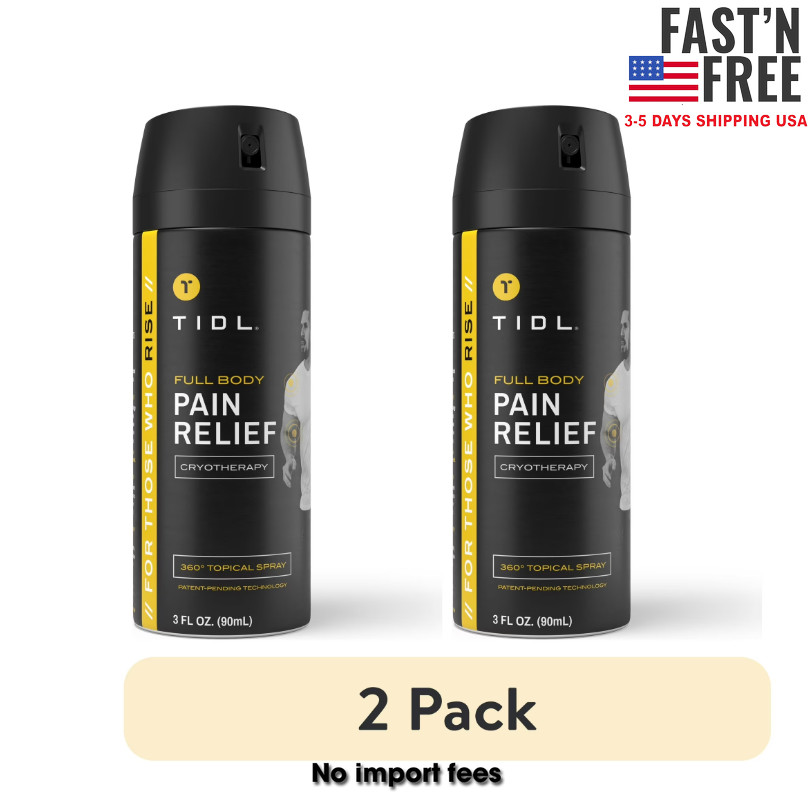 (2 pack) TIDL Cryotherapy Menthol Topical Pain Relief Spray, 3 fl oz