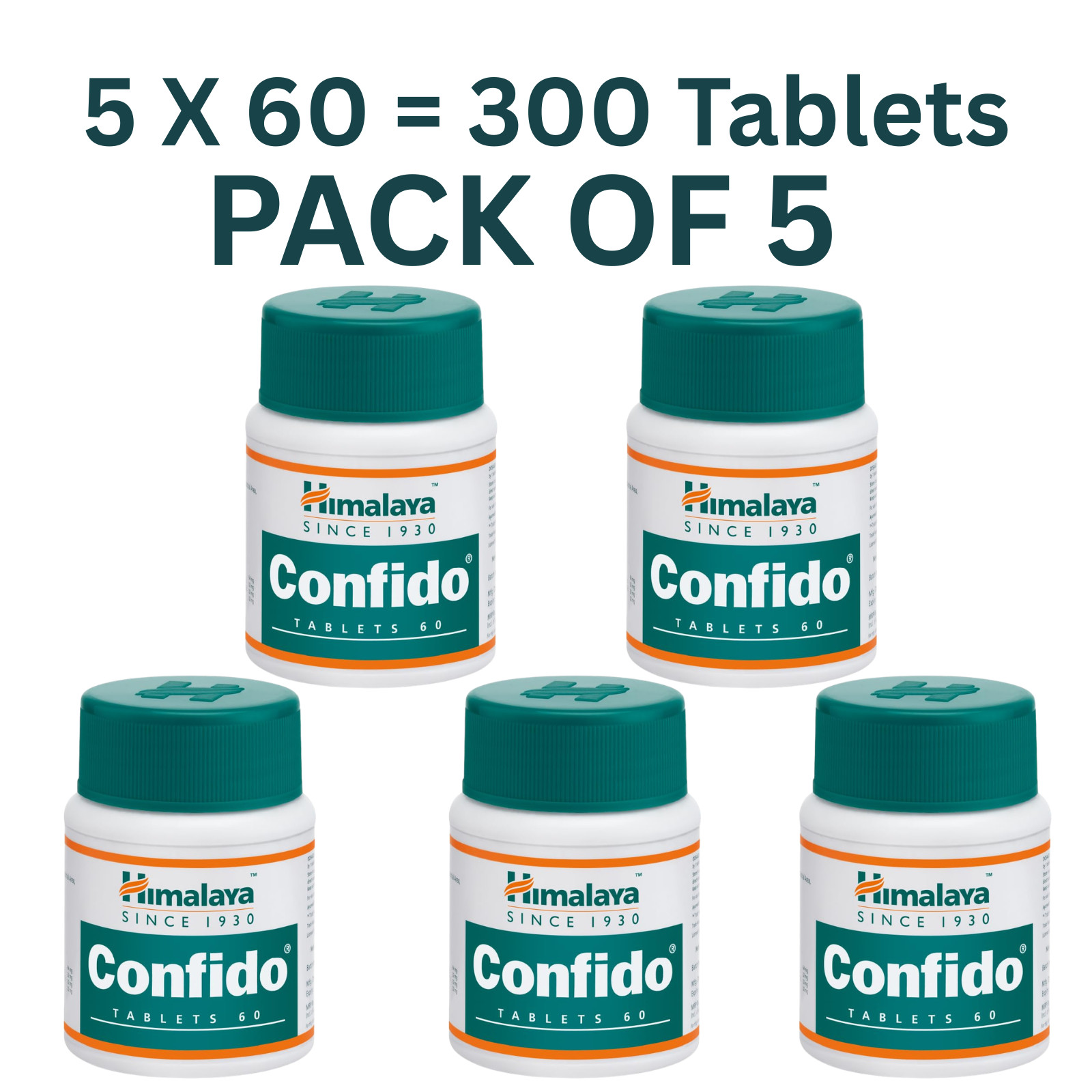 5x Himalaya Confido 60 Tablets 100% Ayurvedic Strength & Vitality Support