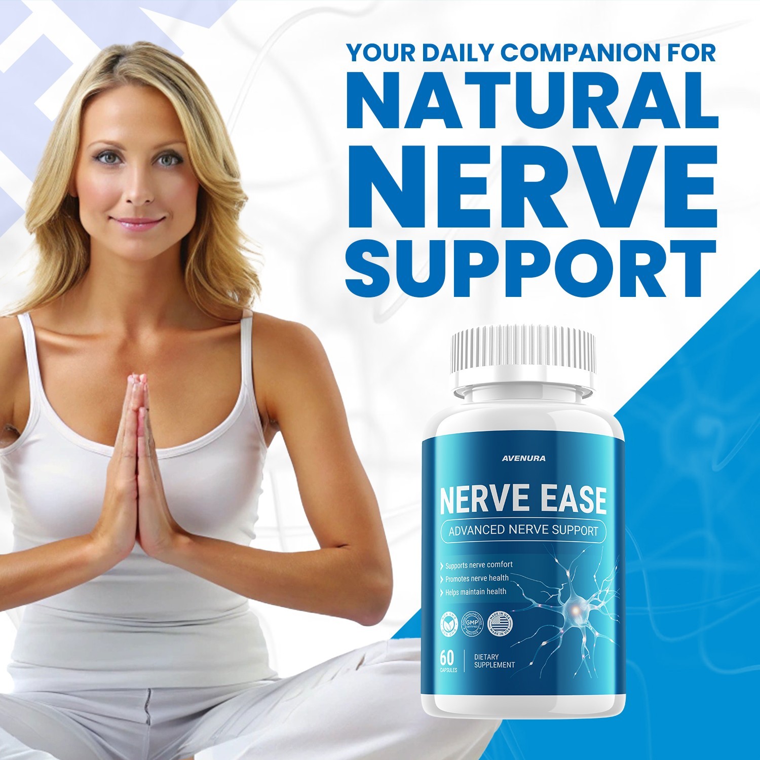 (1 Pack) Nerve Ease Capsules – NerveEase Pills Natural Ingredients Nootropic