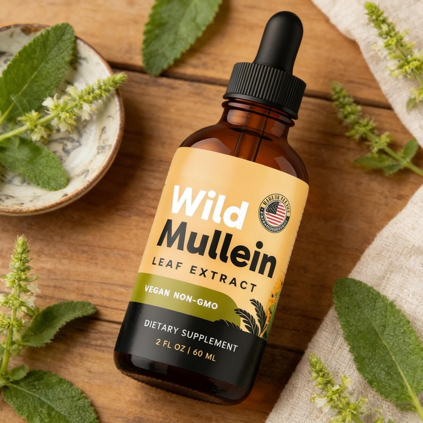 RESPICLEAR All-Natural Mullein Drops With Ginger & Lemon For Lung Cleanse