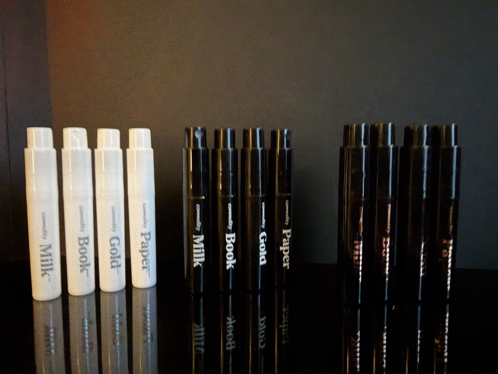 Commodity Fragrance Sample Personal / Expres / Bold | Milk, Gold, Book, Paper