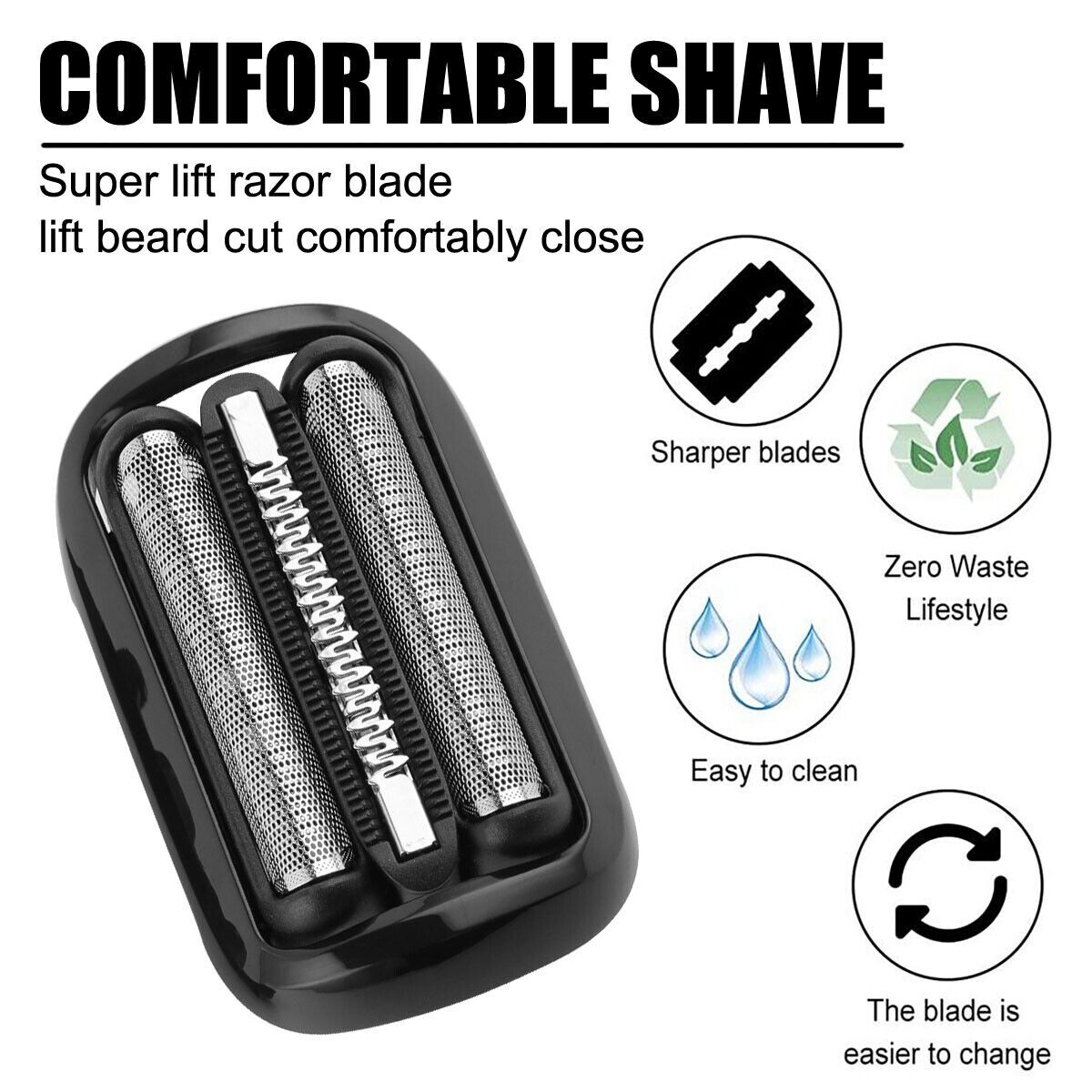 Electric Shaver Head Replacement Parts For Braun Series 5/6 53B Blade Foil 1/2x