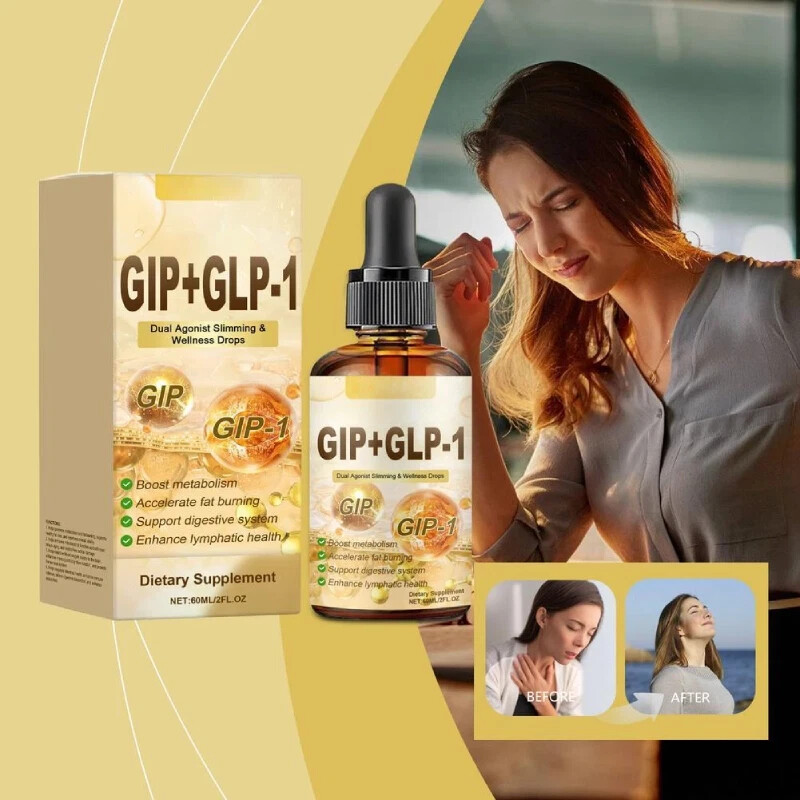 Metabolism Fat Burn Booster Drops GIP Dual-Action Suitable Formula Designed For