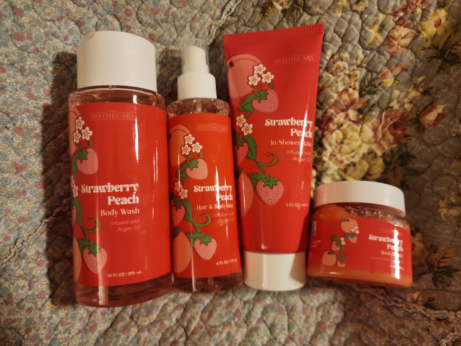 🍑🍓NEW🍓 🍑 The Spathecary: 🍓Strawberry🍓 🍑 Peach🍑 4 piece Body Set