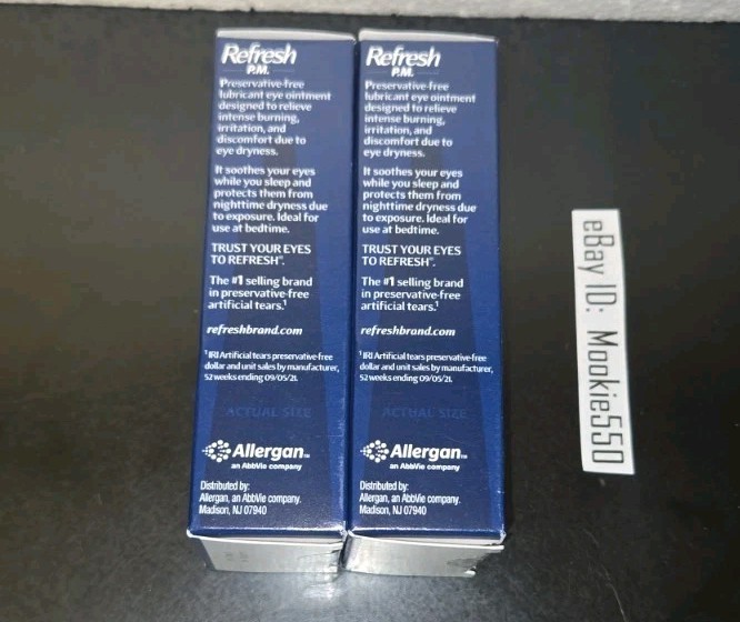 EXP 04/2027+! 2 Box REFRESH PM P.M. Preservative-Free Eye Ointment .12oz (3.5g)