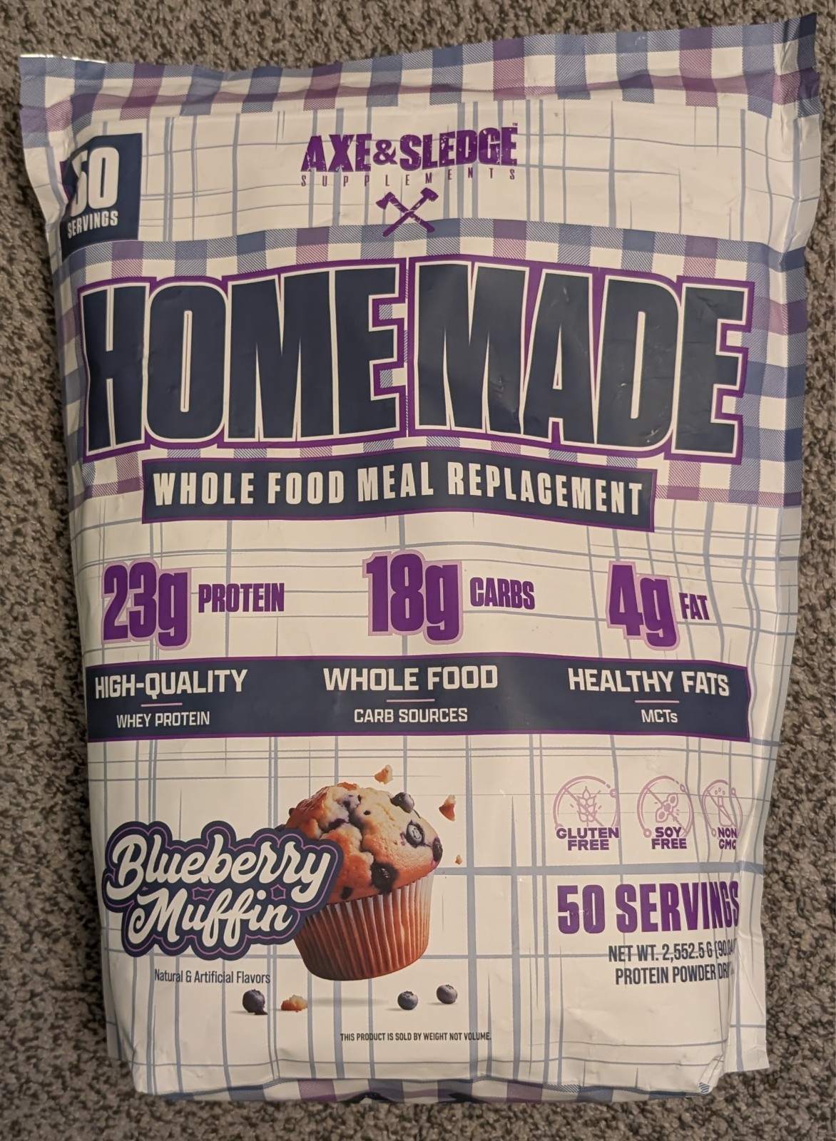 Axe & Sledge Home Made Meal Replacement Protein Blueberry Muffin Exp 10/27
