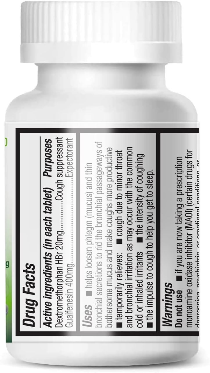® Mucus Relief DM | Dextromethorphan HBr 20mg | Guaifenesin 400mg | No Benzen…