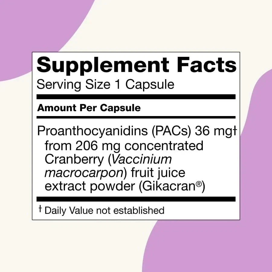 1 Pack Ellura 36mg Cranberry Capsules 90ct UTI Support Supplement Urinary Health