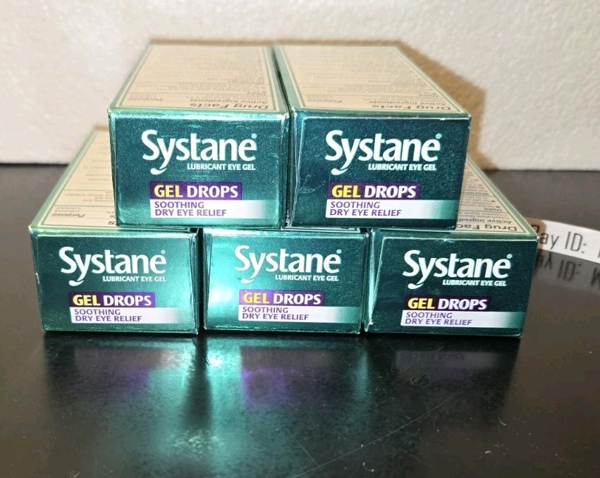 EXP 08/2025+! 5 Box Lot Systane GEL DROPS Dry Eye Relief 10mL 1/3oz Day Night