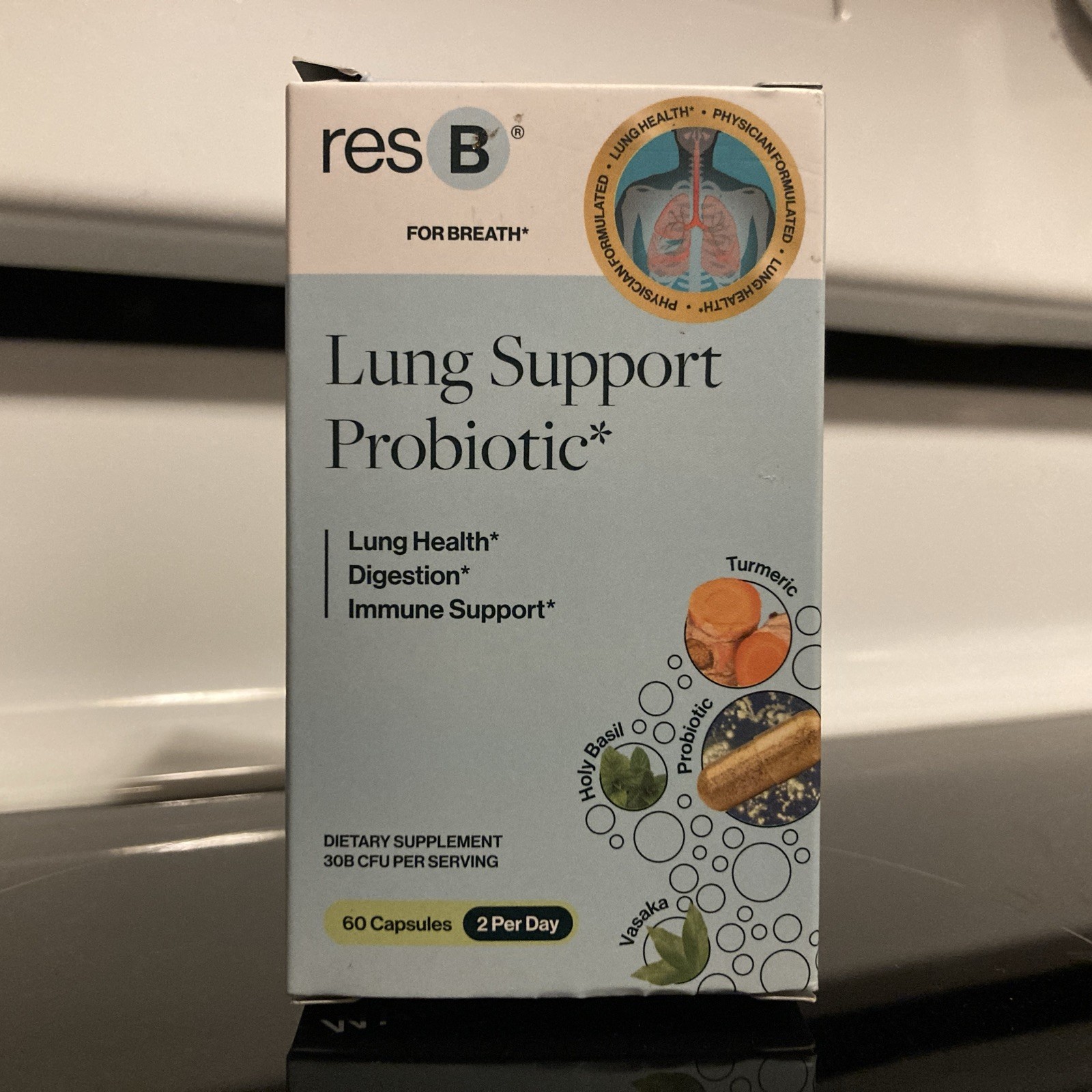 resbiotic resB Lung Support Probiotic Supplement – Lung Health Supplement NEW