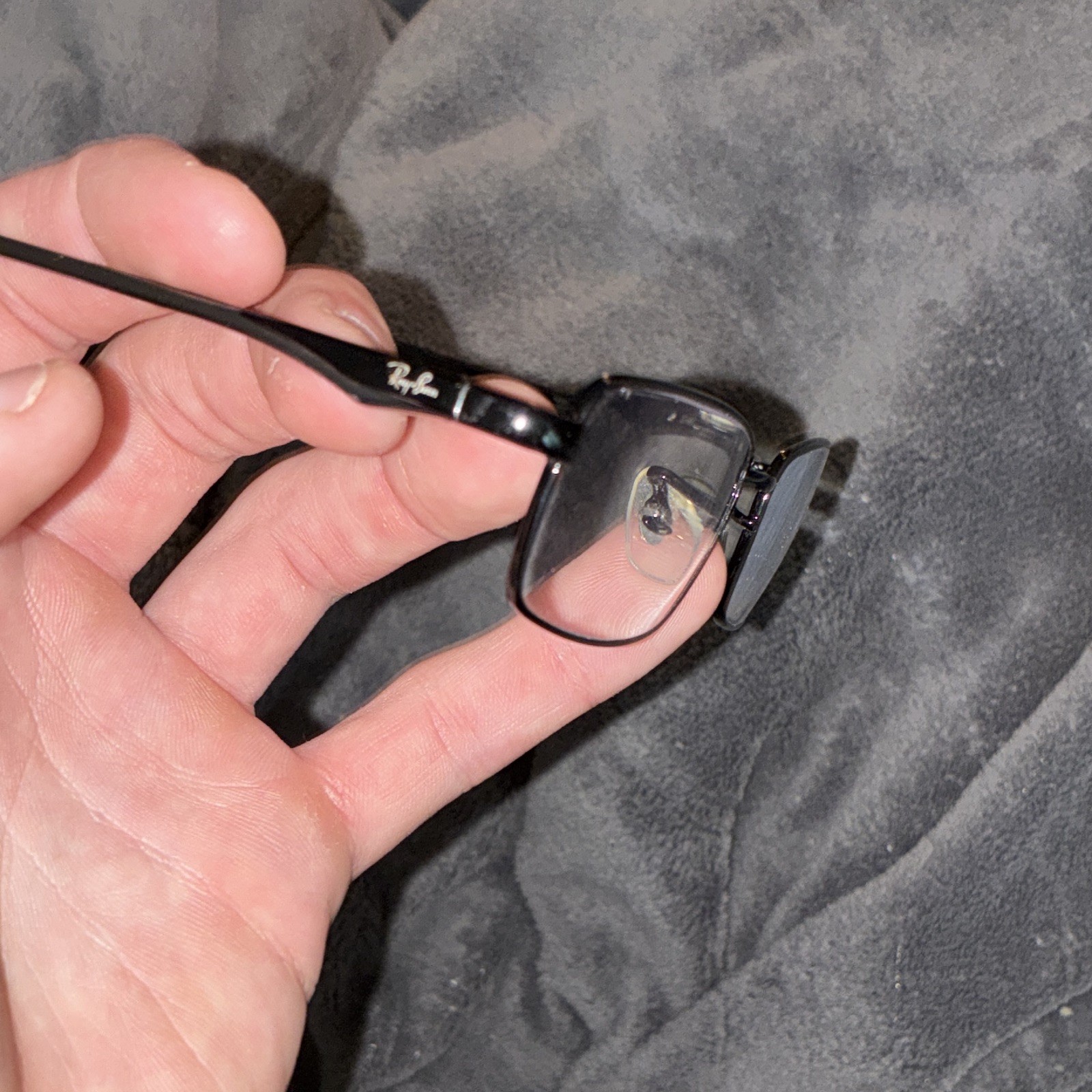 Ray-Ban Titanium Rectangular Eyeglasses Frames, Black Solid, Made in China