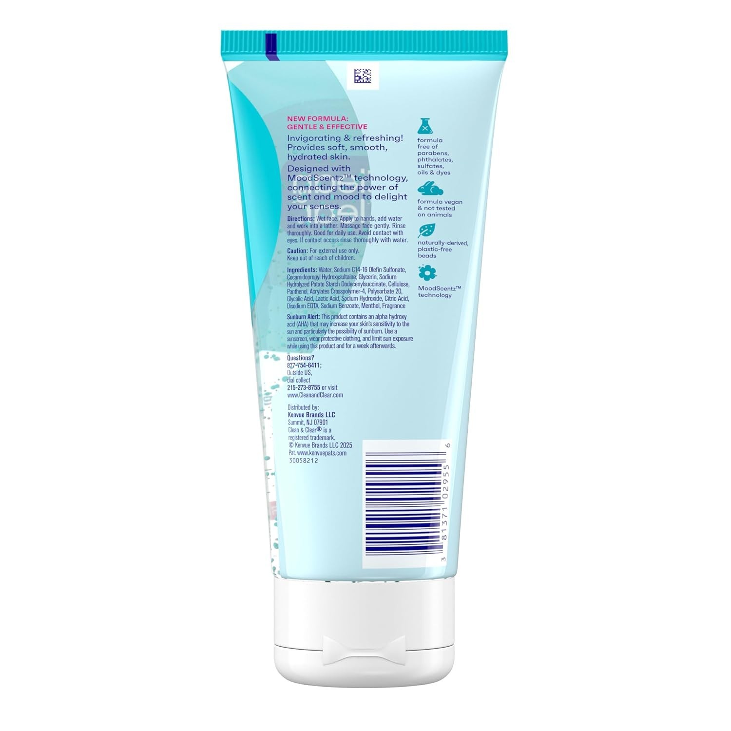 Clean & Clear Deep Action Exfoliating Facial Cleanser, Scrub & Face Wash,7 Fl Oz
