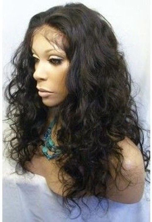 10″-22″ Malaysia Curly full/front lace wig 100% indian remy human hair 1B/30#