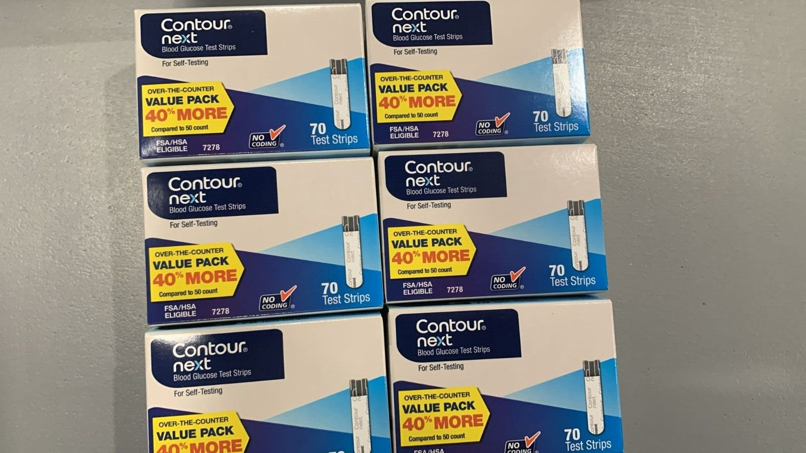 CONTOUR NEXT BLOOD GLUCOSE 70 TEST STRIPS (6 boxes) Expire: 06/28/2026