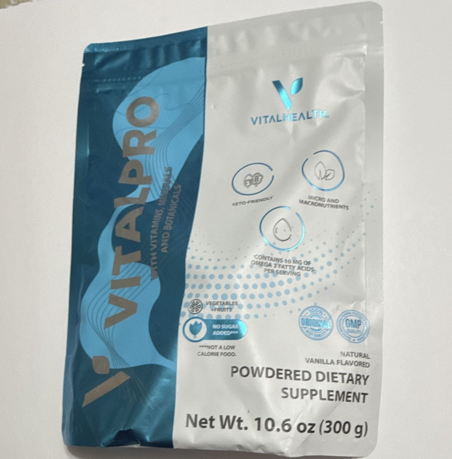 VitalHealth VITALPRO Vanilla Powder Dietary Supplement 10.6 oz Keto No Sugar