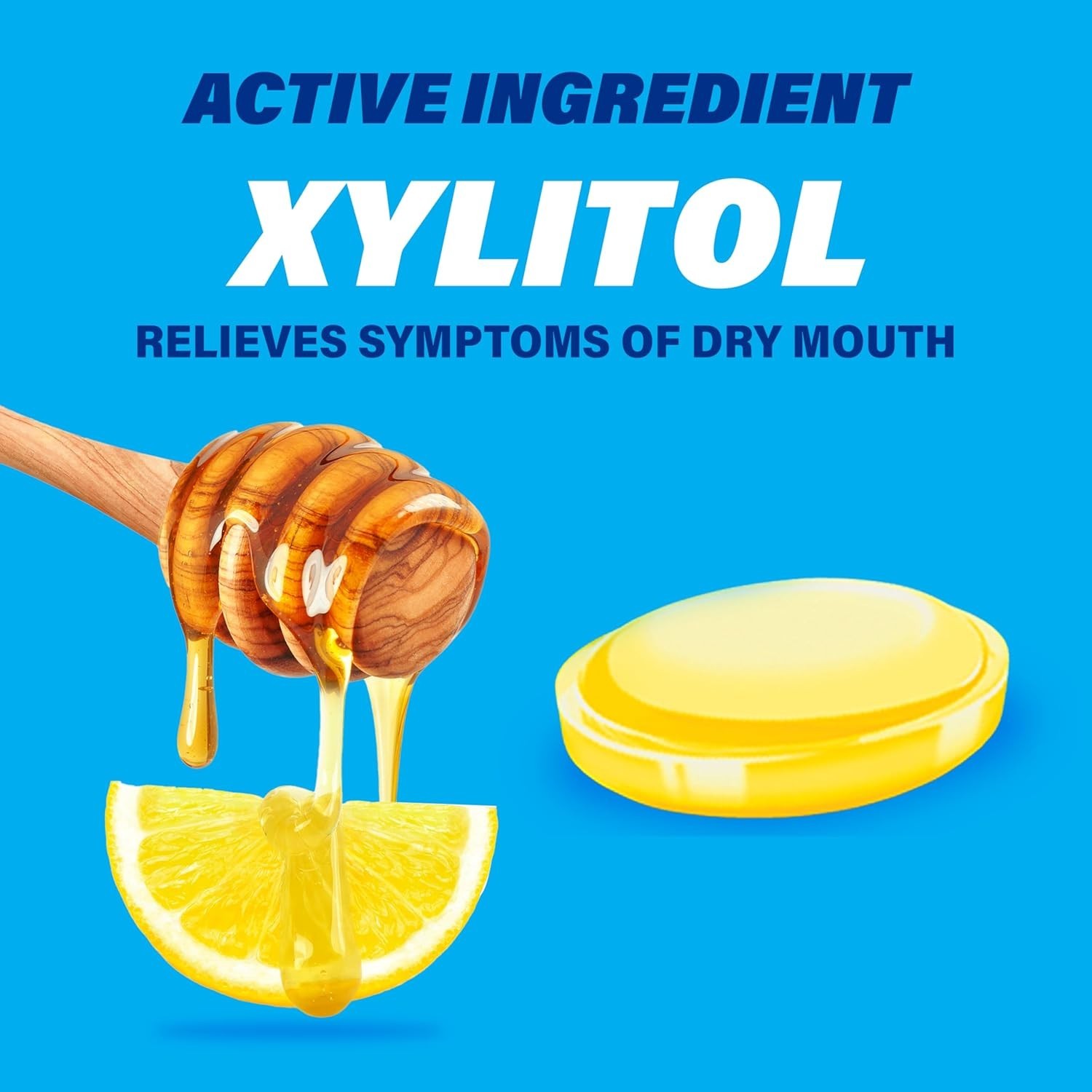 ACT Dry Mouth Moisturizing Lozenges with Xylitol, Honey & Lemon, 36 Count