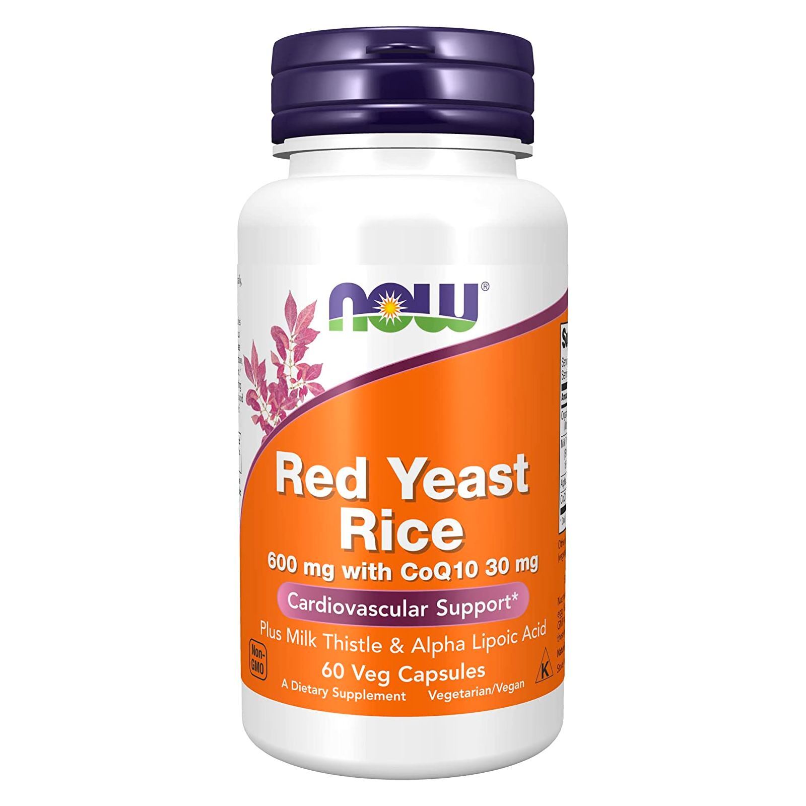 2 x NOW Red Yeast Rice 600 mg + CoQ-10 30 mg 60 VCap Cardiovascular Support