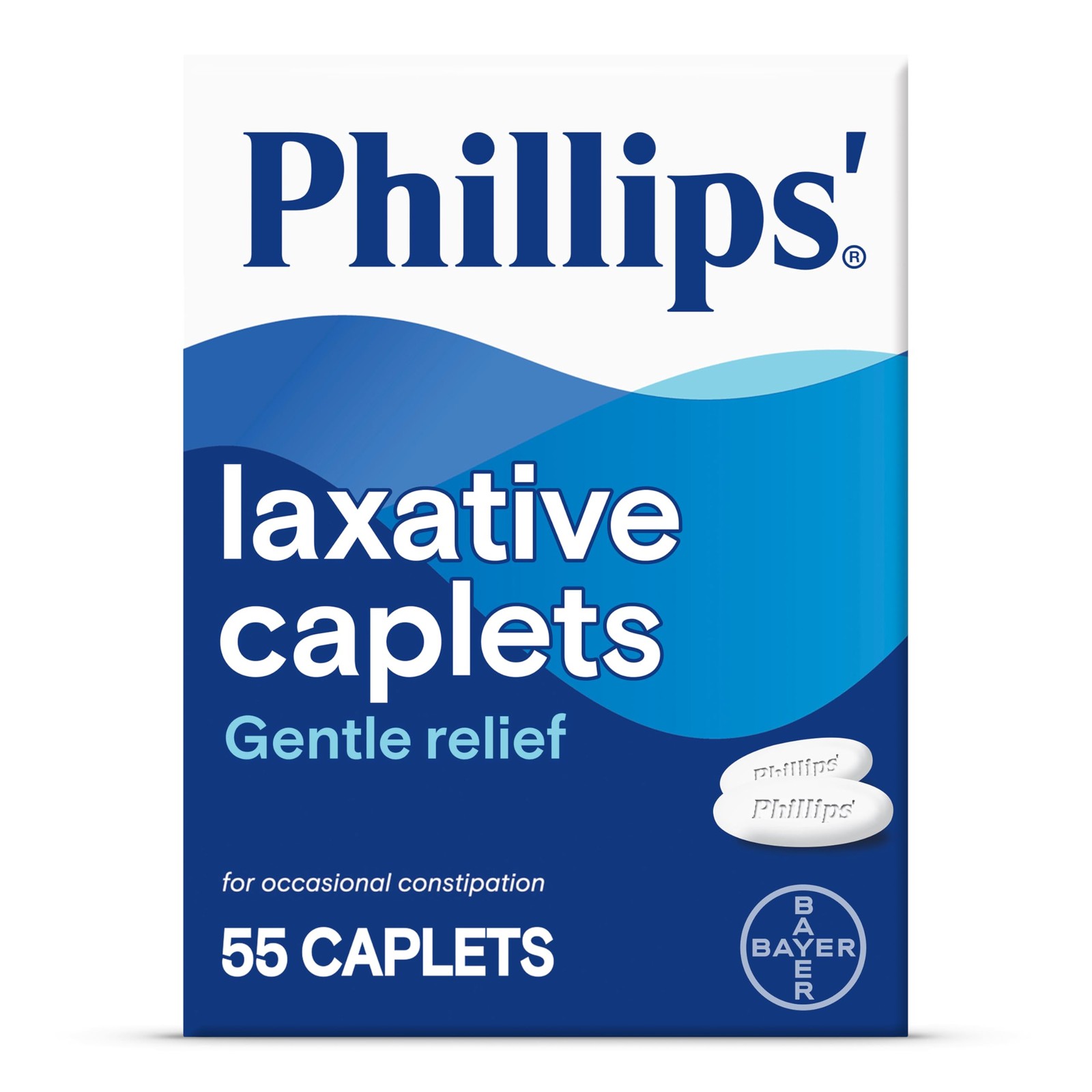 Easy-to-Swallow Laxative Caplets, 55 Count for Quick Relief