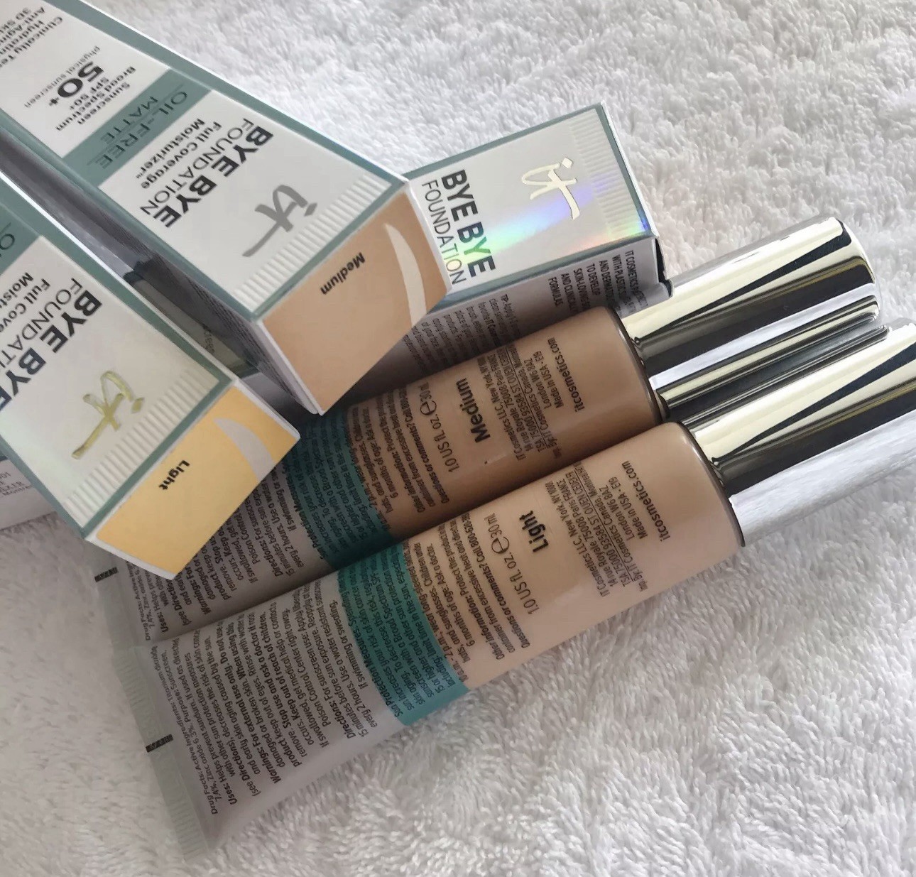 IT Cosmetics Bye Bye Foundation -Full Coverage Moisturizer 50 SPF- Free Shipping