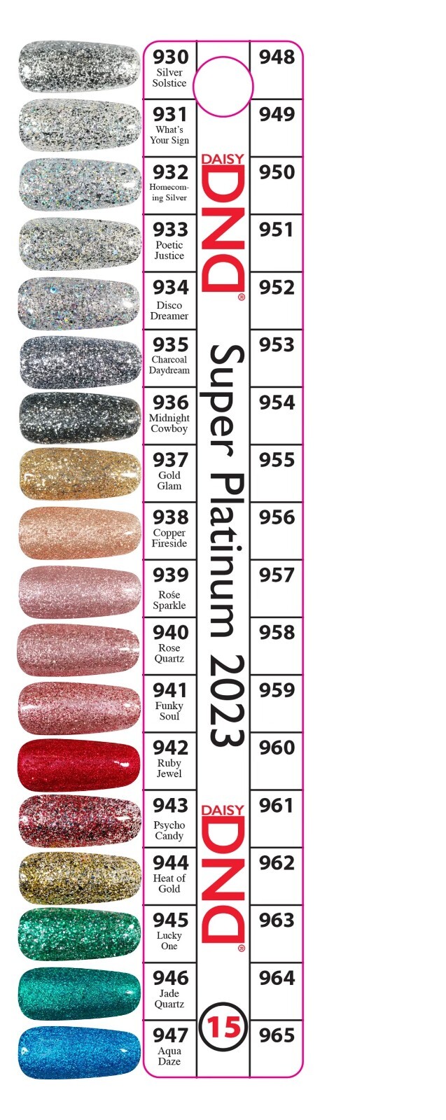 DND DC Platinum Glitter LED/UV Gel Polish – 0.6oz – New Colors 2023 – Pick Any!