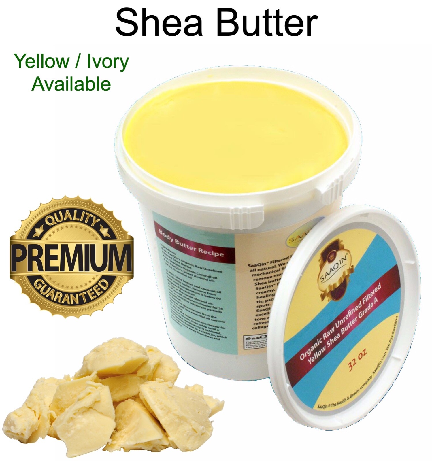 Raw Shea Butter YELLOW / IVORY UNREFINED Organic Raw Natural Africana Ghana