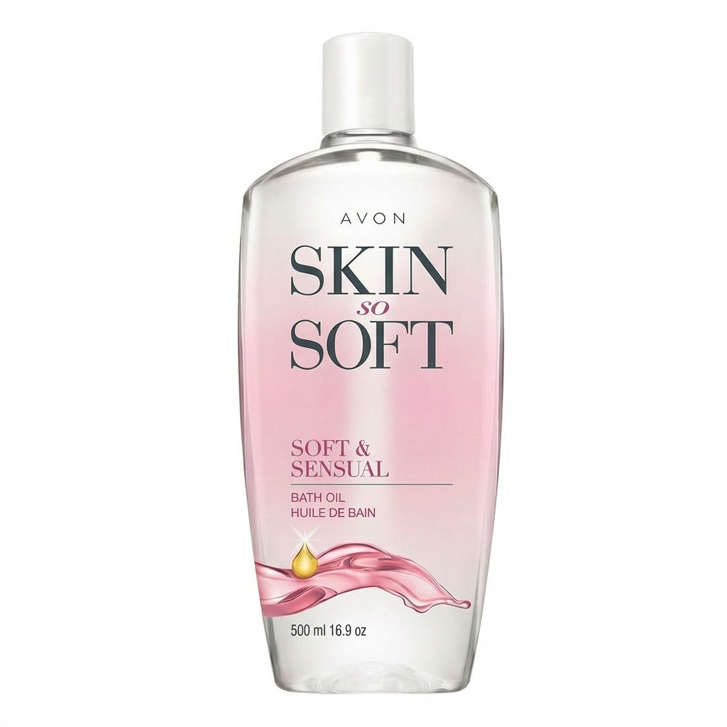Avon Skin So Soft Soft Sensual Bath Oil 500 ml 16.9 fl oz Argan Oil Floral Scent